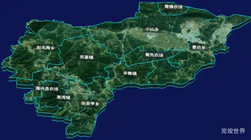 threejs沧州市海兴县地图3d地图CSS3D标签